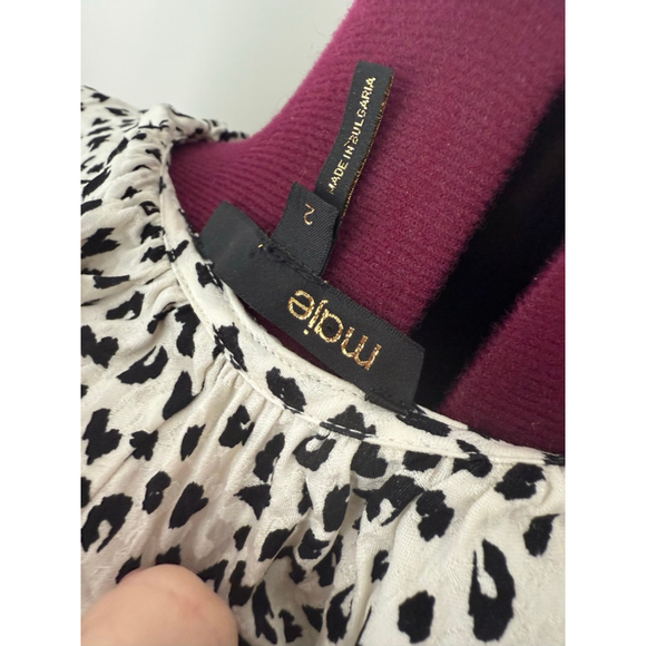 Maje White and Black Animal Print Wrap Dress 2 - Picture 4 of 4